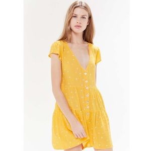 Urban outfitters yellow flowered romper
